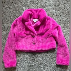 Girl’s Pink Faux Fur Jacket
